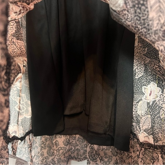 Knox Rose Mini Dress Floral Boho Long Sleeve V-Neck Size Large Brown - Picture 11 of 14